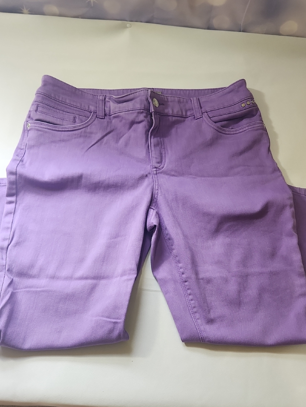 Women’s Purple Stretch Mid-Rise Jeans